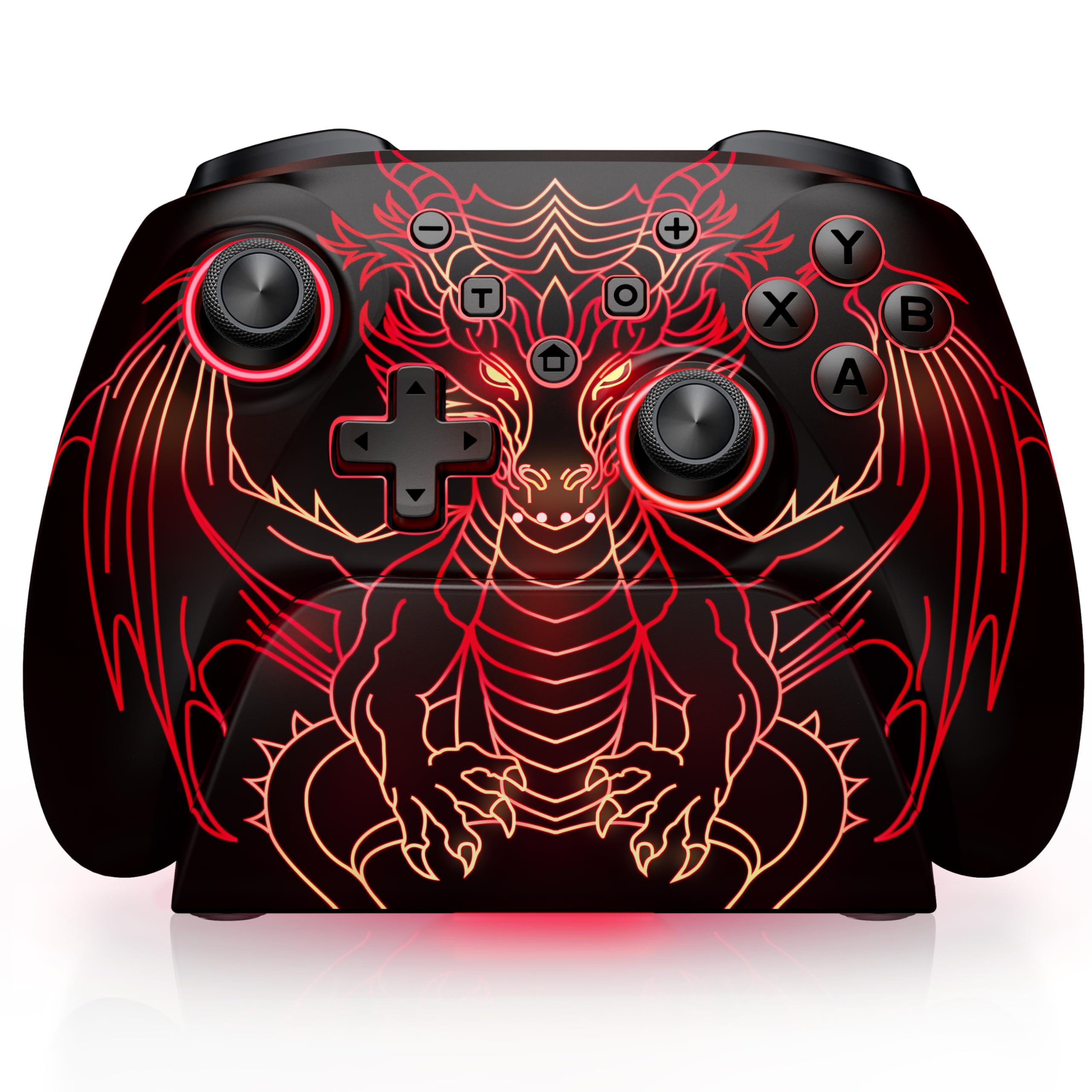 Wireless PC Controller, 1000Hz Polling Rate, Hall Effect Joysticks & Triggers, Controller for PC/Switch 2/Switch/Android/IOS, 1000mAh Battery, with 7 Light Modes/Paddle/Turbo/Motion/Charging Dock