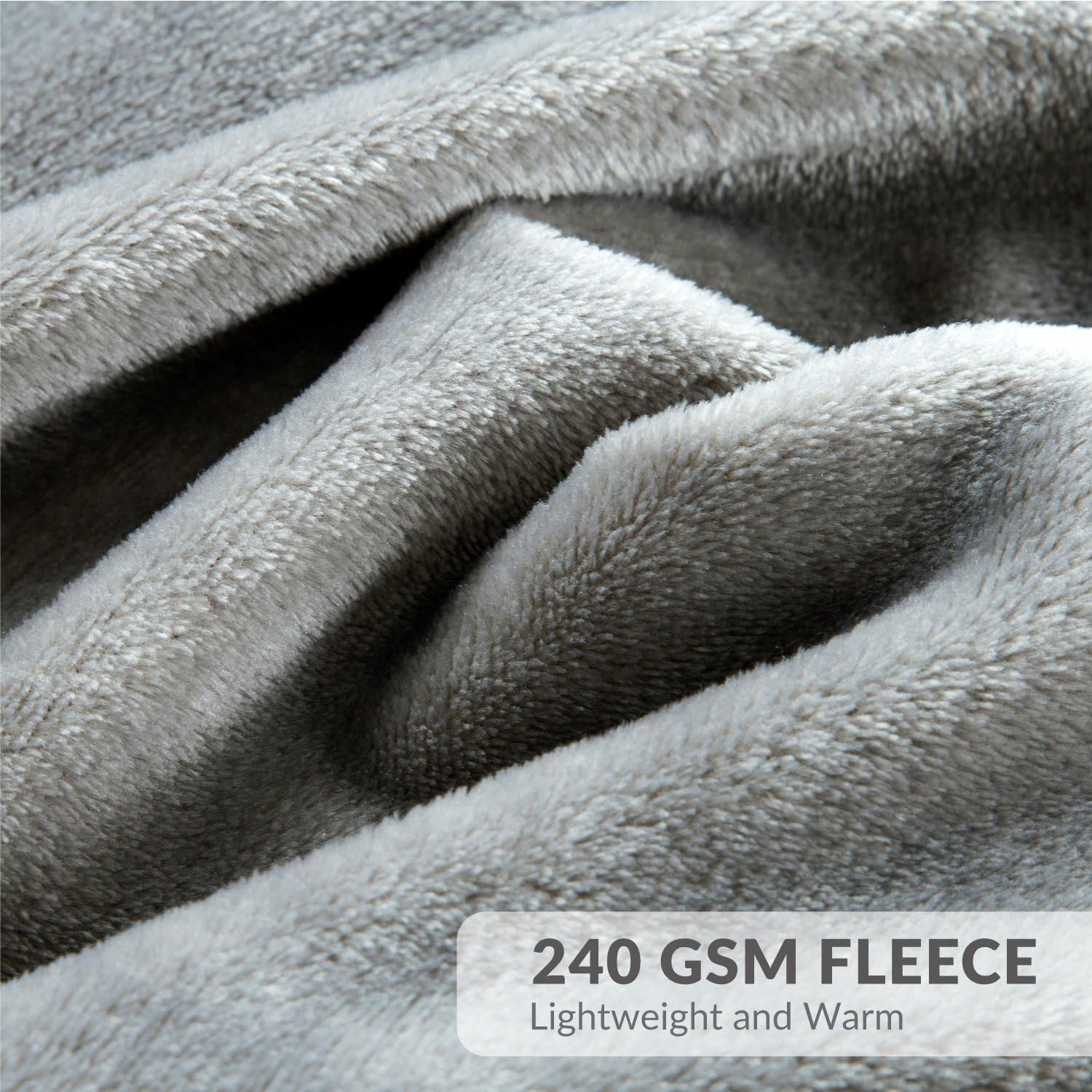 Bedsure Fleece Blanket Queen Size Grey Lightweight Super Soft Cozy Luxury Bed Blanket Microfiber: Home & Kitchen