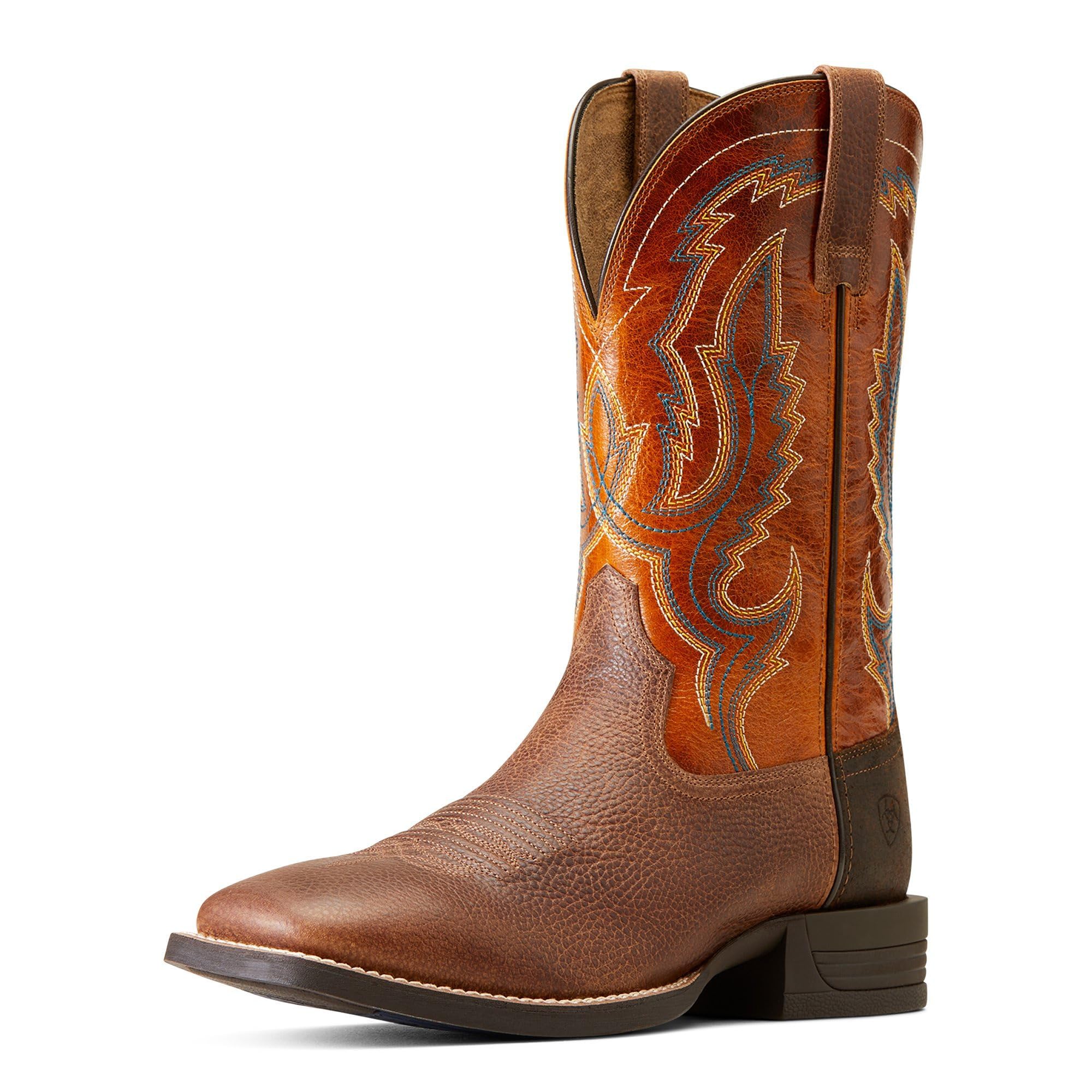 ARIAT Men’s Steadfast Western Boot – Western Brown/Fall Orange, 11.5 Wide