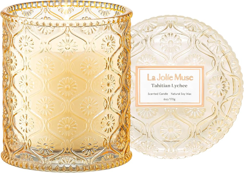 La Jolíe Muse Tahitian Lychee Candle 6 oz Soy Wax 40 Hr Burn