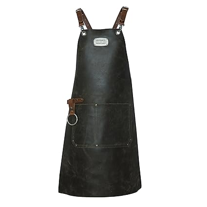 “The X-Cross” (Vintage) - Latz Lederschürze/Grillschürze für Grillen Koch Chef Gastronomie Barista Schmied Barber Friseur Män