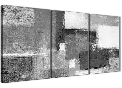 Wallfillers 3 Piece Black White Grey Bedroom Canvas Wall Art
