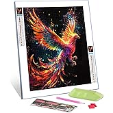 Tucocoo Beautiful 5D Diamond Painting Kits for Adult, Fire Phoenix Full Drill Round Diamond Cross Stitch Colorful Painting by Number Rhinestone Embroidery Arts Craft Unique Style 12x16 inch