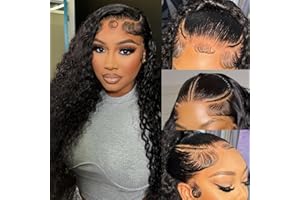 DURYA Deep Wave Lace Front Wigs Human Hair 220% Density 20 Inches HD Deep Wave Wig Human Hair Lace Front Wigs Deep Curly Human Hair Wig For Women 13x4 Deep Wave Frontal Wig Pre Plucked With Baby Hair