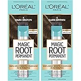 L'Oreal Paris Magic Root Rescue 10 Minute Root Hair Coloring Kit, Permanent Hair Color with Quick Precision Applicator, 100 percent Gray Coverage, 4 Dark Brown, 2 count