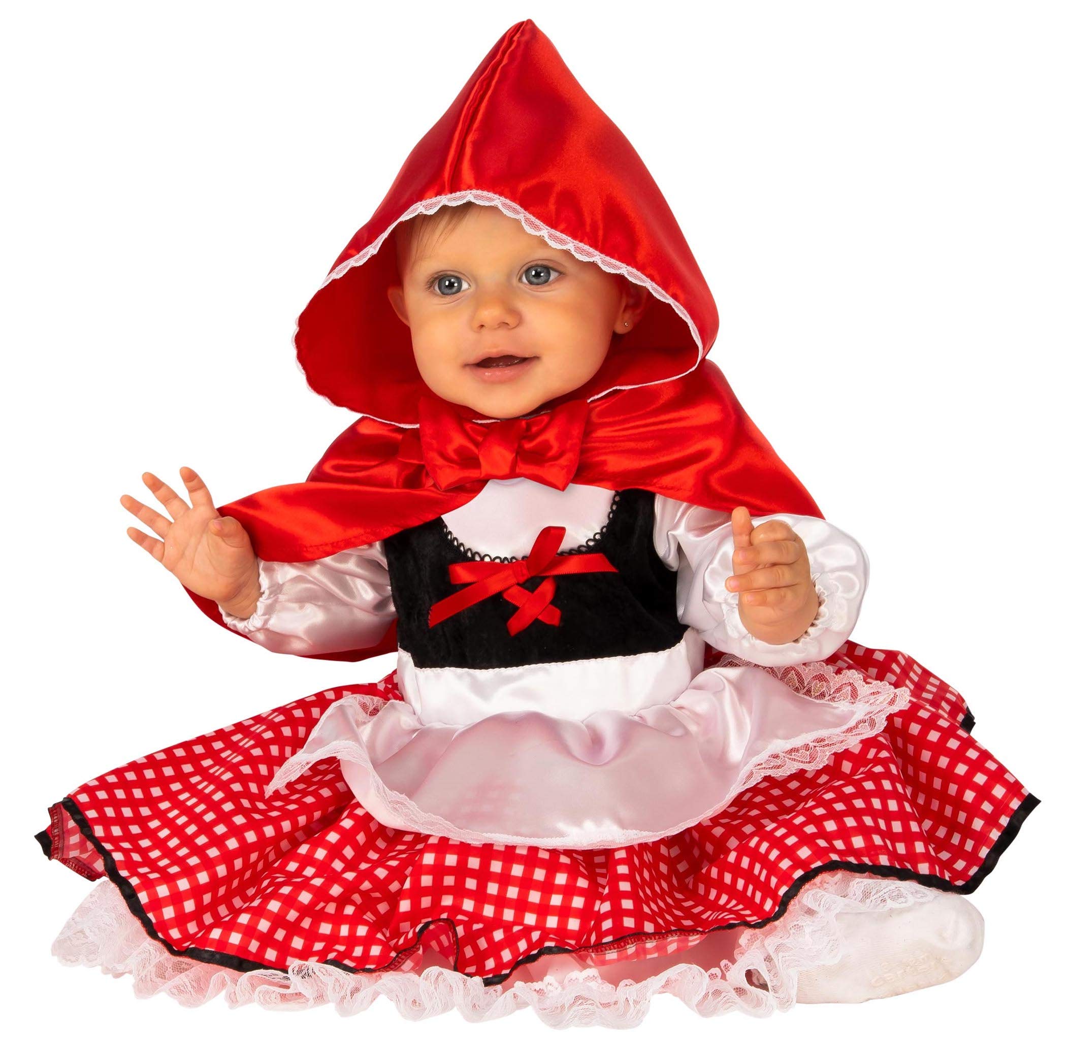 Rubies Little Riding Hood Costume for Girls Dress and Cape with Hood, Baby, Size 1-2 Years for Carnival, Parties, Halloween