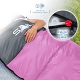 SAIL 3 Season Sleeping Bag for Kids & Adults Lightweight 250GSM Pink XL view 6