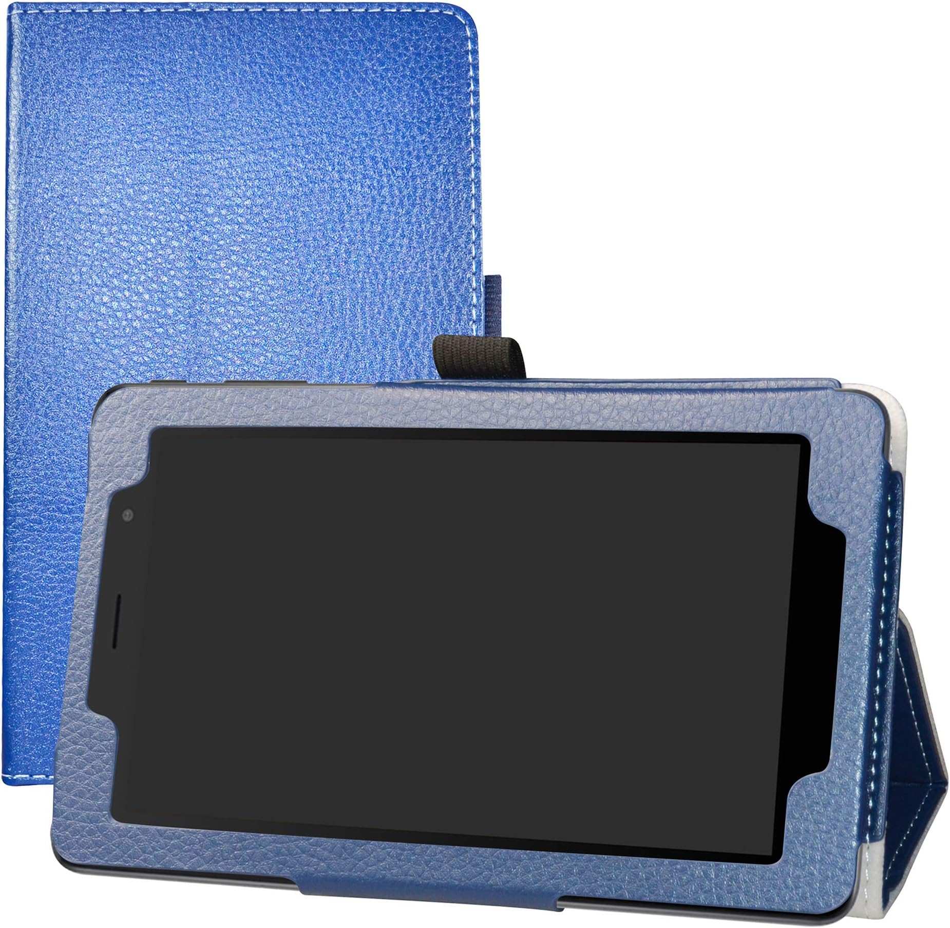 LFDZ Alcatel 1T 7 inch Case,Slim Folio Folding Stand PU Leather Cover for 7" Alcatel 1T 7 inch 8068 Tablet(Not fit 10" Alcatel 1T 8082 10 inch),Dark Blue