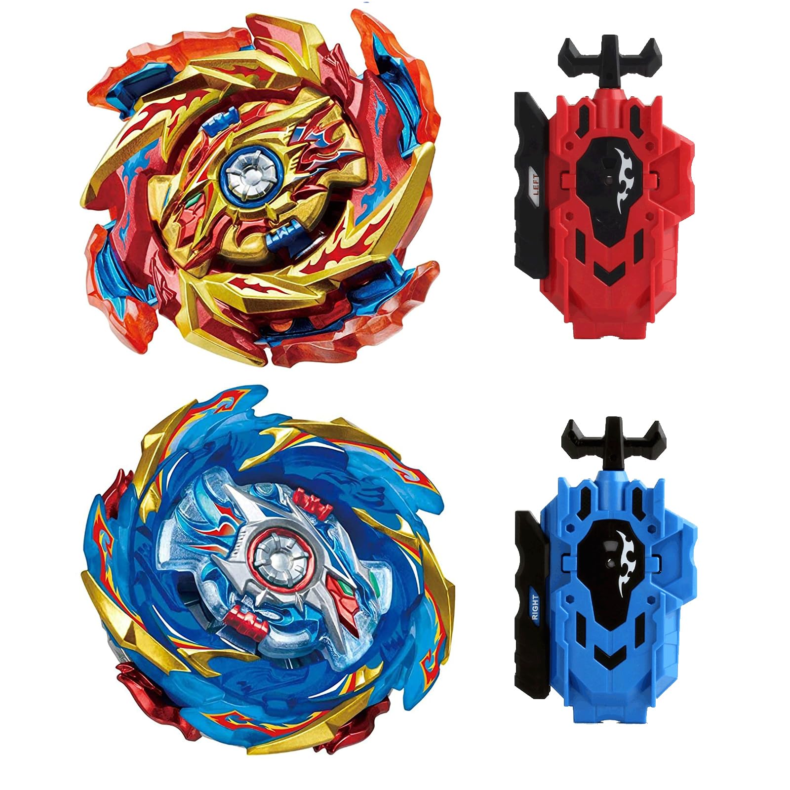 Wotean Gyroscope Turbo 4D Arena Metal Fusion Battle Spinner Kit with Battle Launcher, Gift Set (174-1+174-2)