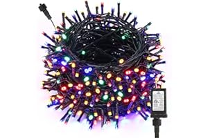 FLACCHI Christmas String Lights Indoor Outdoor - 105 ft 300 LED Low Voltage Waterproof Xmas Lights with 8 Modes Timer Function Plug in for Tree Room Bedroom Wedding Party (Multicolor)