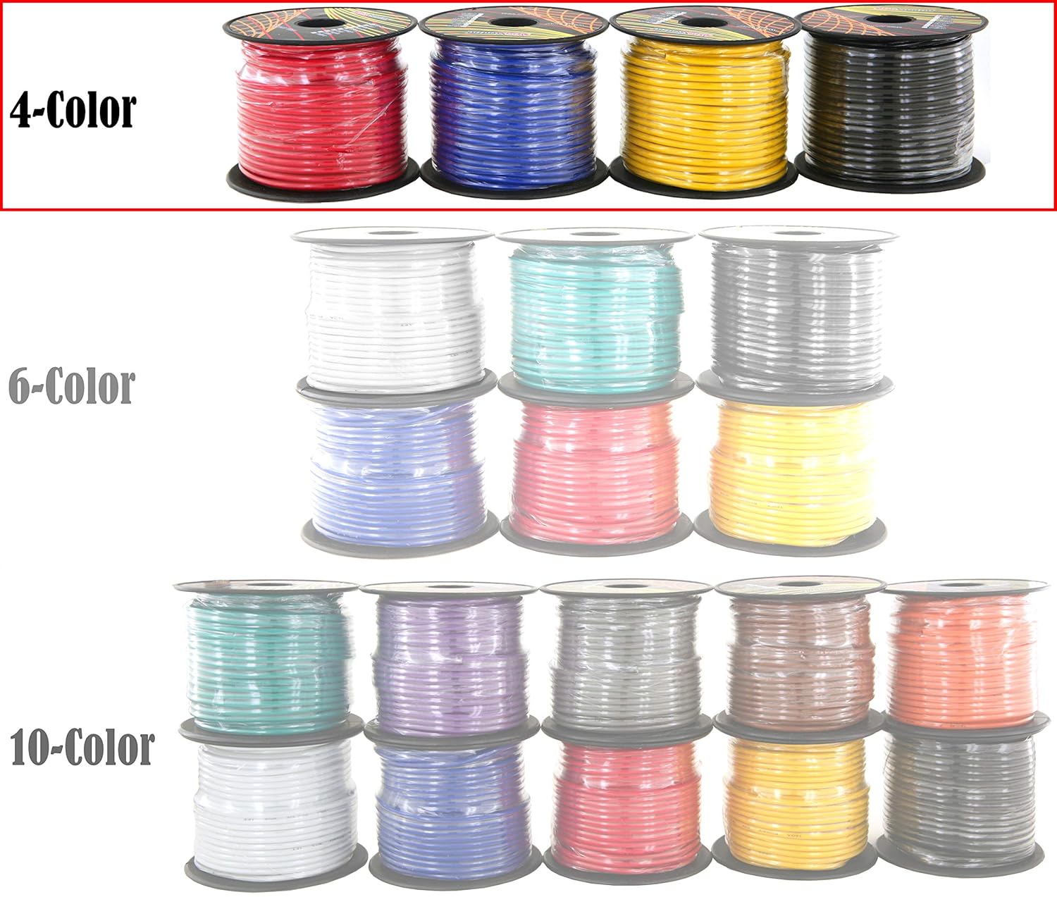16 Gauge Low Voltage Primary Wire 6 Roll Color Pack 100 ft Roll (600 feet Total) Copper Clad Aluminum Cable for 12 Volt Car Stereo Amplifier Remote Trailer Harness Wiring. Also in 4 or 10 Color Set: Industrial & Scientific