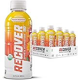 RECOVER 180 Organic Sports Hydration Drink, No Sugar Added, 20 Calorie Sports Beverage, Organic Flavors With Vitamins, Potassium-Packed Electrolytes (16.9 Fl Oz (Pack of 12), Peach Mango)