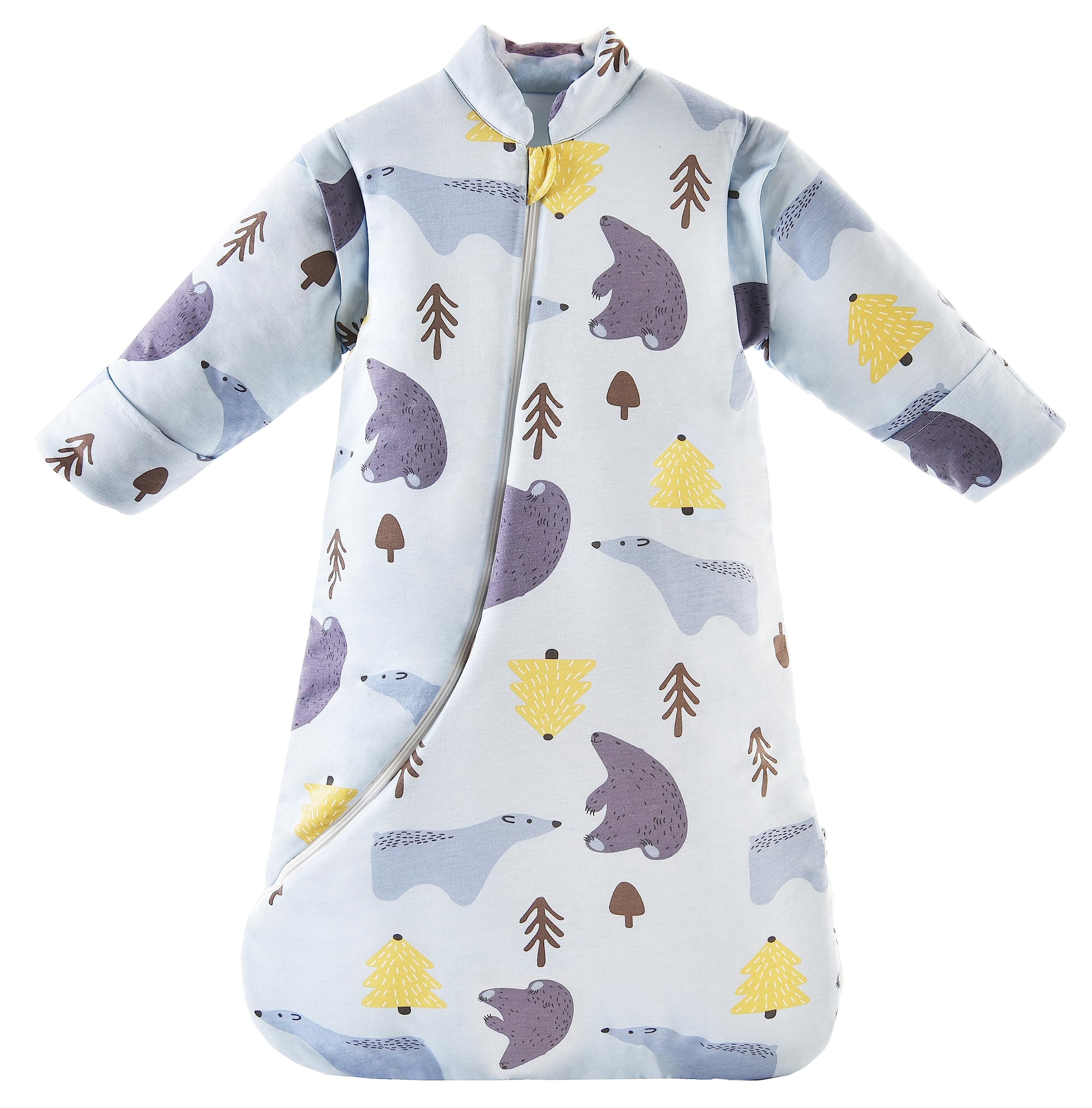 Chilsuessy Baby Sleeping Bag with Detachable Long Sleeves 2.5 Tog Wearable Blanket for Winter Toddler Sleeping Bag Kids Sleeping Sack for Infant Toddler, Blue Polar Bear/2.5 Tog, 3-6 Months — image 1