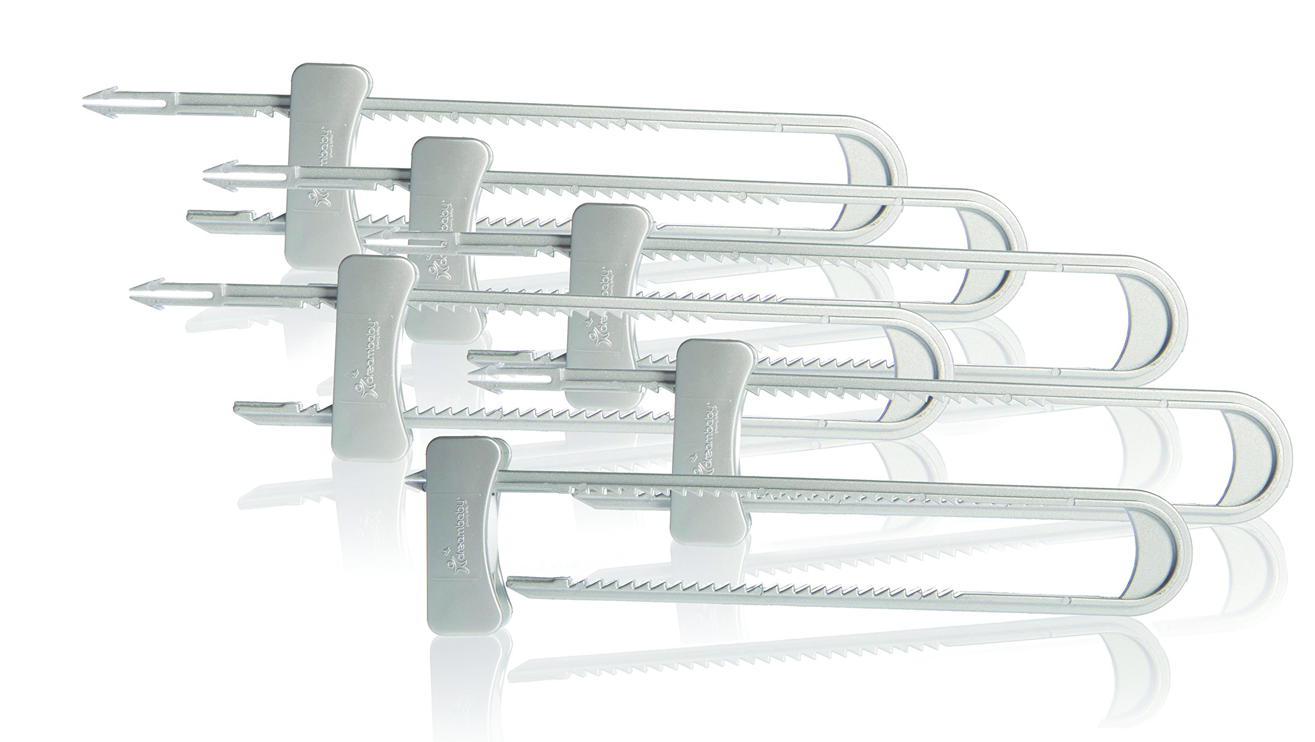 Dreambaby Sliding Child Safety Locks - For Baby Proofing Cabinet Door Knobs & Handles - Suitable for Kitchen, Bathroom & Storage - Silver - 6 Pack - Model F1105