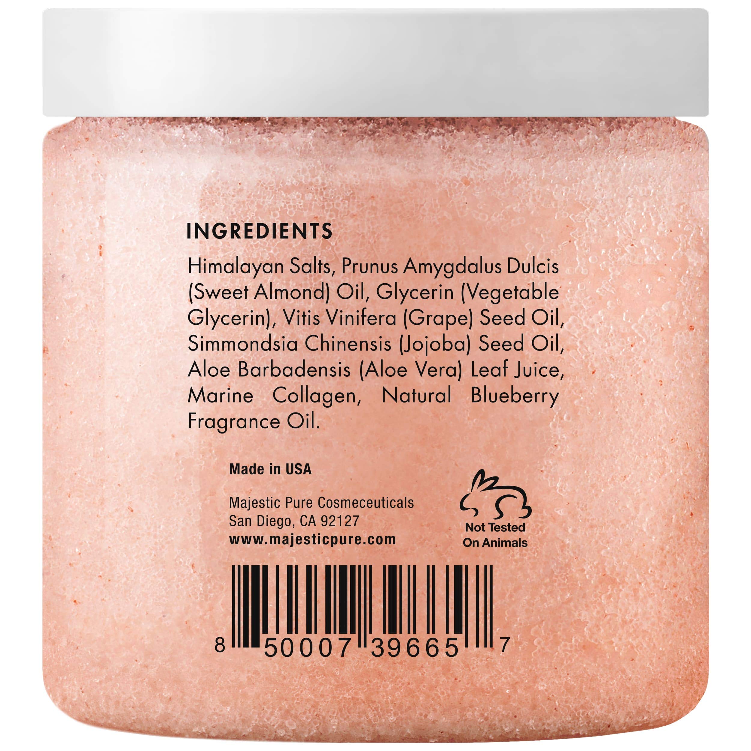 MAJESTIC PURE Himalayan Pink Salt Body Scrub with Collagen and Sweet Almond Oil | Exfoliating Body Scrub for Skin Care, Stretch Marks, Acne, Cellulite | Body Scrub Exfoliator |10 oz - Image 3
