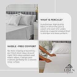 Linen Home 100% Cotton Percale Weave Fitted