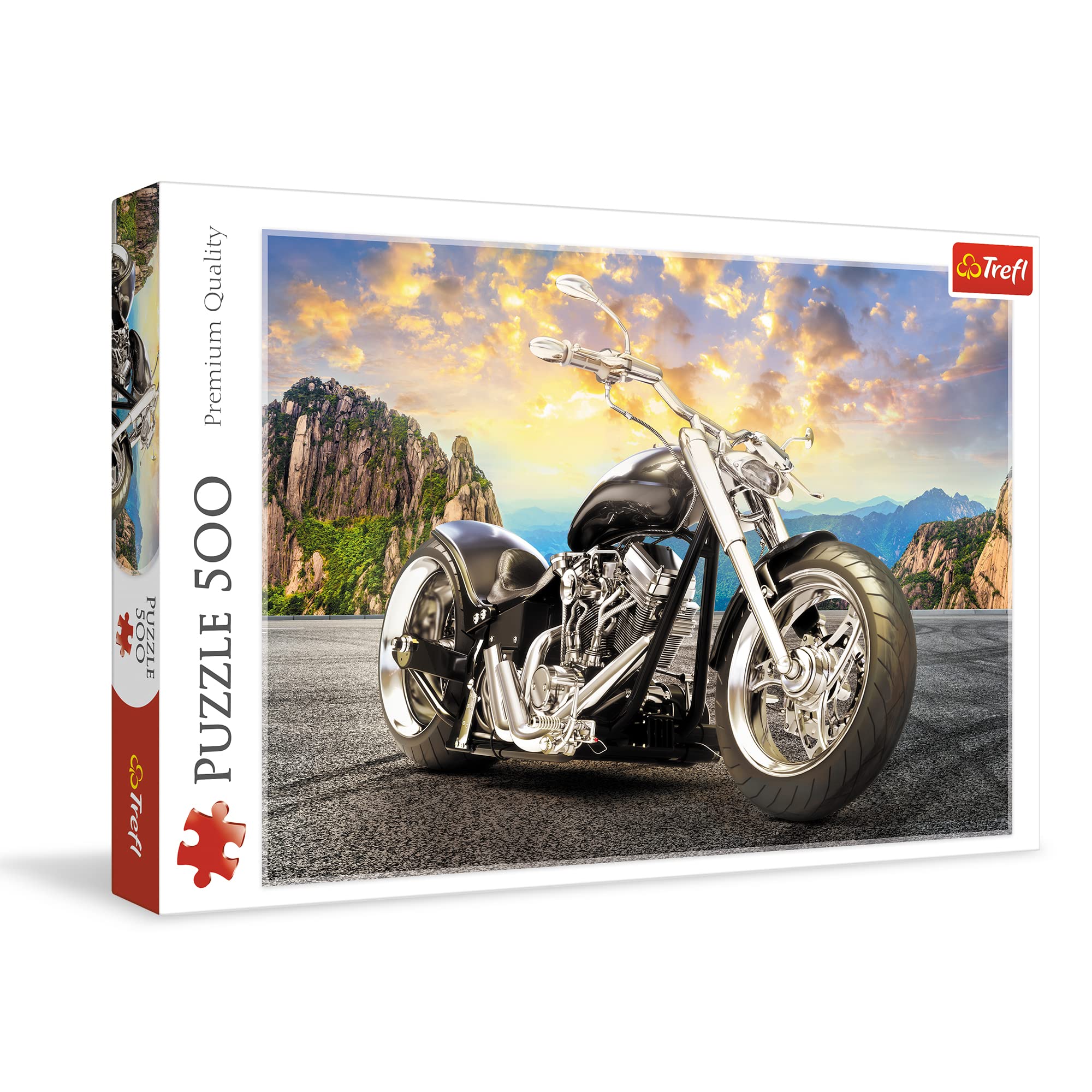 Trefl 37384 Black Motorcycle 500 Pieces Premium Quality for Adults and Children from 10 Years Jigsaw Puzzle Multi-Coloured