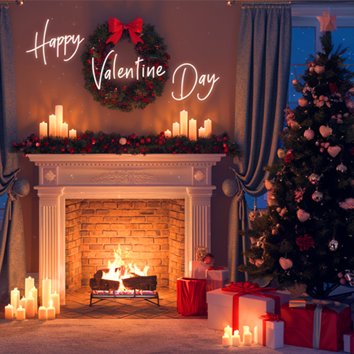 Romantic Fireplace Ambiance : Valentine Days Fireplace Ambiance & Soft Crackling Fire Sounds | HD 4K Videos Screensaver for Relaxing