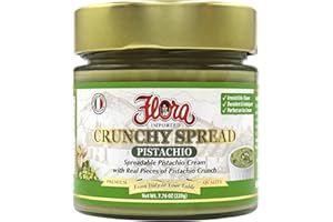 Flora Fine Foods Sweet Pistachio Crunchy Spread - Imported from Italy - (7.76 Oz Jar) (Single)