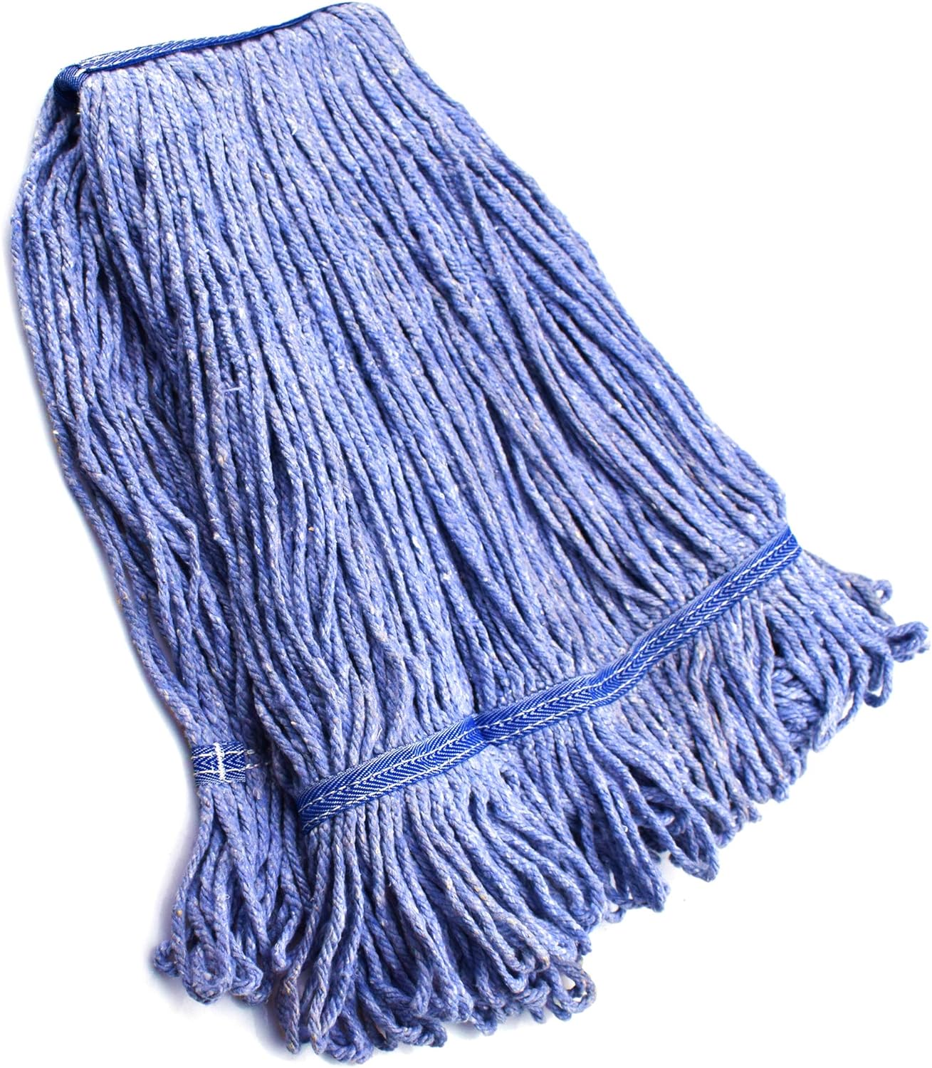 String Mop Heads Replacement Heavy Duty Commercial Grade Blue Cotton Looped End Wet Industrial Cleaning Mop Head Refills (1, Medium): Health & Personal Care
