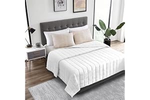 HOMESMART PRODUCTS HomeSmart King Size Weighted Blanket, Weighted Blankets for Adults, Heavy Blanket, King Size Weighted Blanket 20 Lbs, Adult Weighted Blanket 20 lbs, Oversized Weighted Blanket, 104x94 White