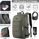 VSNOON Anti-Theft Laptop Backpack 15.6-17.3 inch USB Lock Water Resistant Green view 4