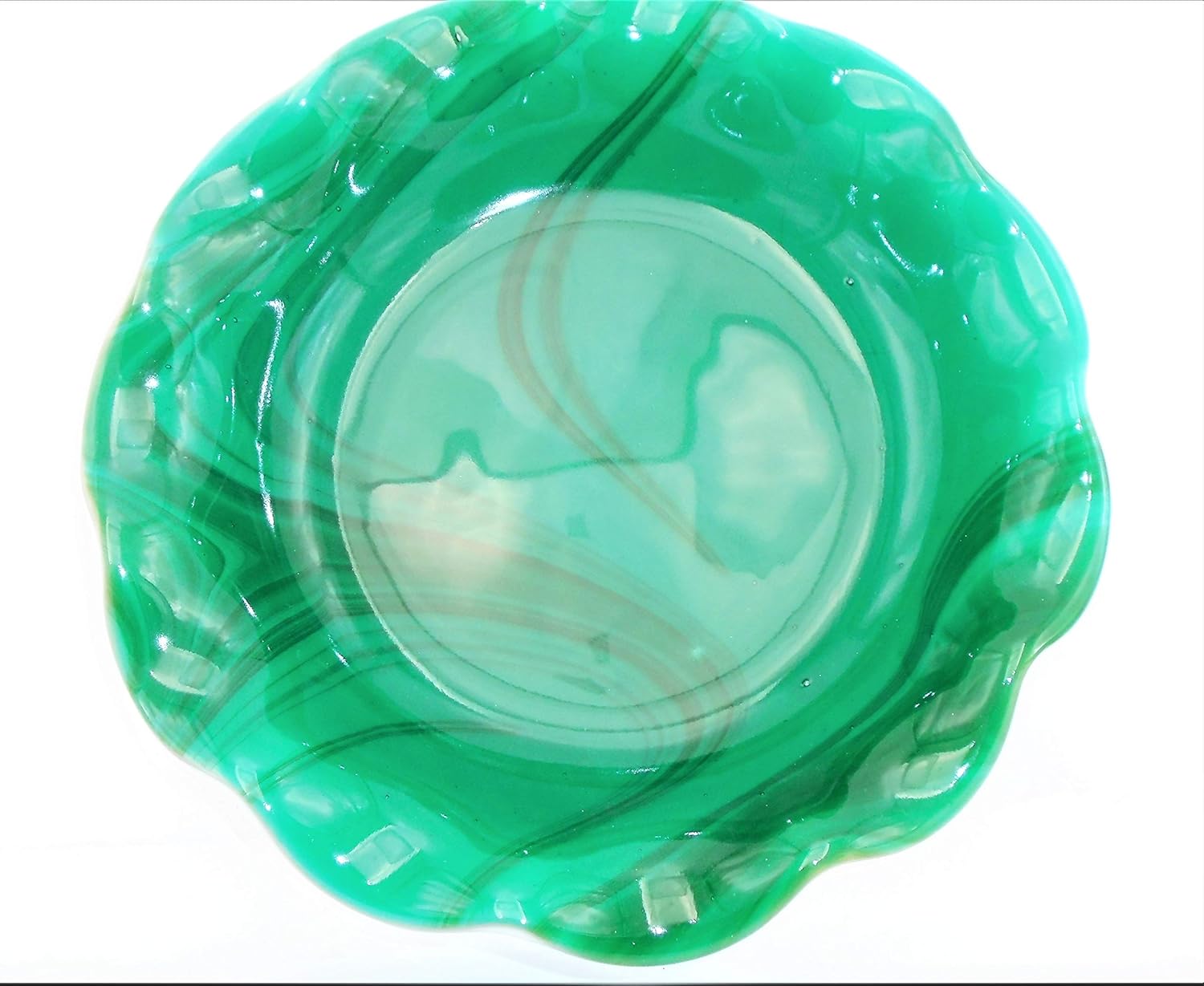 Amazon Com Decorative Bowl Of Teal Green And Cranberry Swirls On
