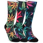 Magifuls VividPrint Funny Creative Print Crew Socks for Women & Men (3 Pairs), Breathable & Supportive One Size