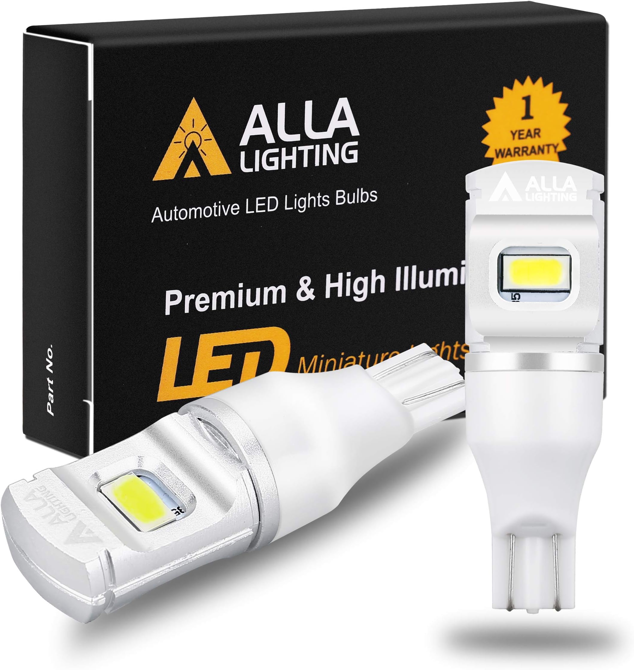 Alla Lighting2800lm ETI-56 912 921 LED Reverse Lights Bulbs Xtreme Super Bright 12V 921KX Back Up Light SMD T10 T15 906 W16W Replacement for RV, Cars, Trucks, 6000K Xenon White