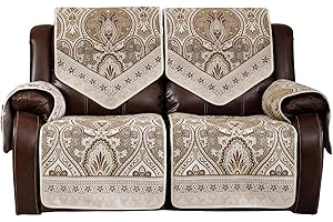 LUFEIJIASHI Waterproof Recliner Sofa Covers Non-Slip Recliner Couch Covers for 2 seat, Split Washable Jacquard Reclining Couch Covers Furniture Protecto (FLKF-Beige, 2 Seater)