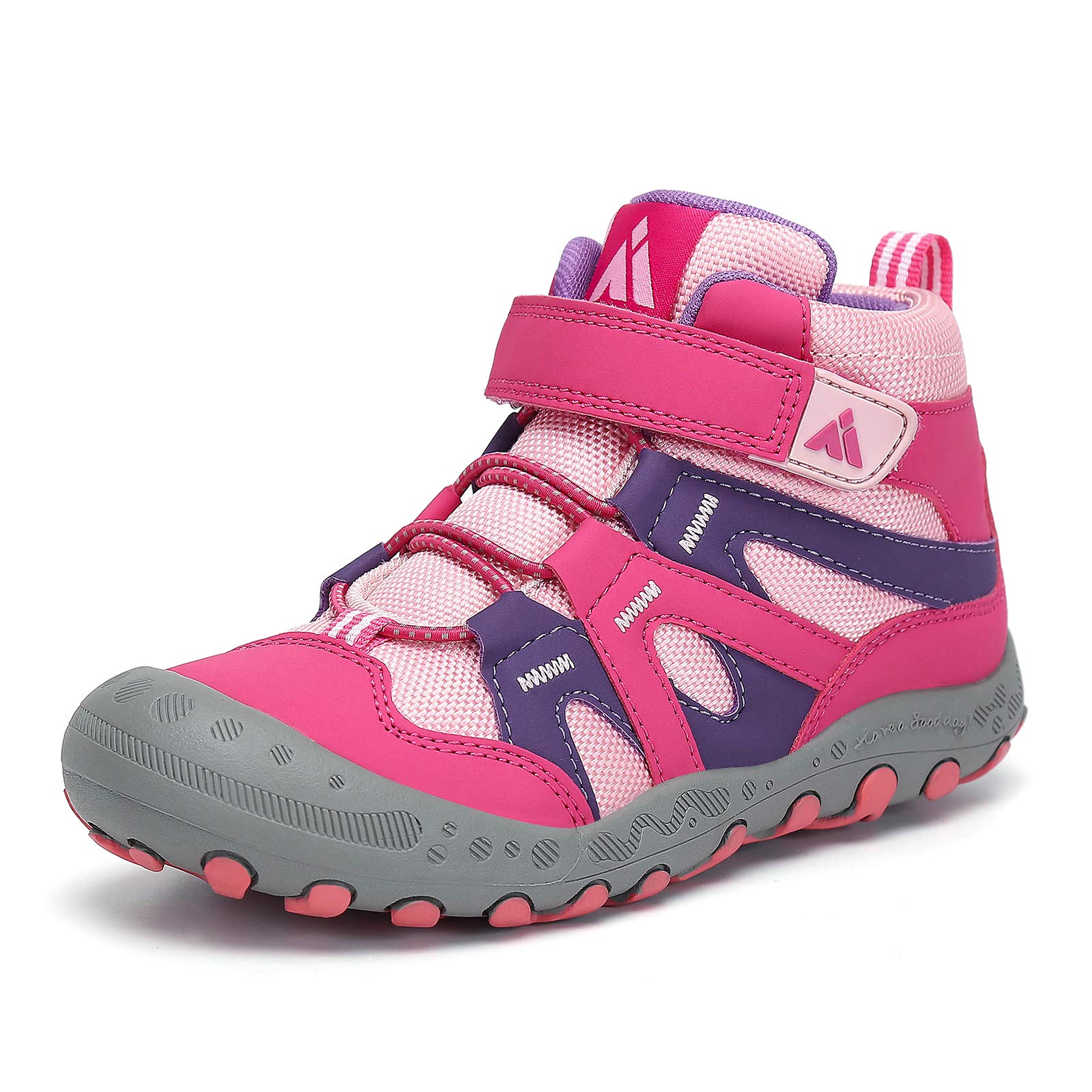 Mishansha Boys Girls Shoes Outdoor Hiking Waterproof Breathable Little Kids Ankle Sneaker Boots with Anti-Slip Rubber Sole Pink 7.5 Toddler Image