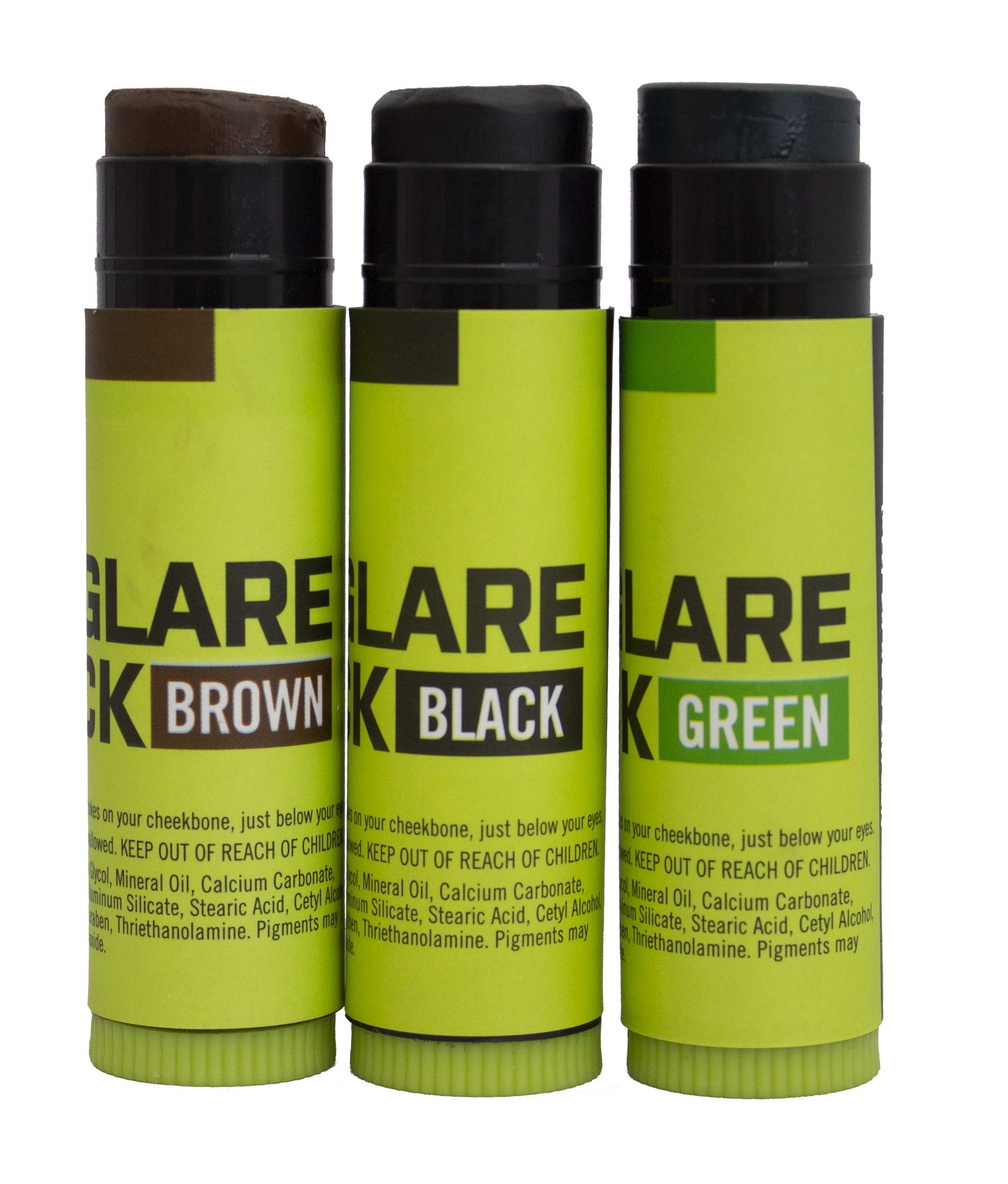 Photo 1 of HME Glare-Reducing Face Paint Sticks - Long-Lasting Easy-to-Use Concealment Camouflage Makeup for Hunting, 3 Colors (Black, Brown, Green)
