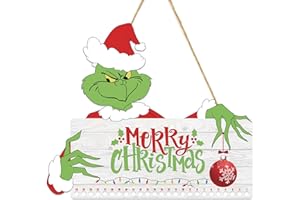 ROCWOHO Merry Christmas Decorations Hanging Signs for Holiday Decor Christmas Countdown Wooden Sign Xmas Themed Party Supplies Wall Window Room Kids Family Friends Gift Decoration