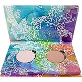 Honeybee Gardens Mini Skinny Duo Eye Shadow Compact in Cameo and Porcelain, Longlasting, Refillable & Customizable, Vegan, 26mm Pans