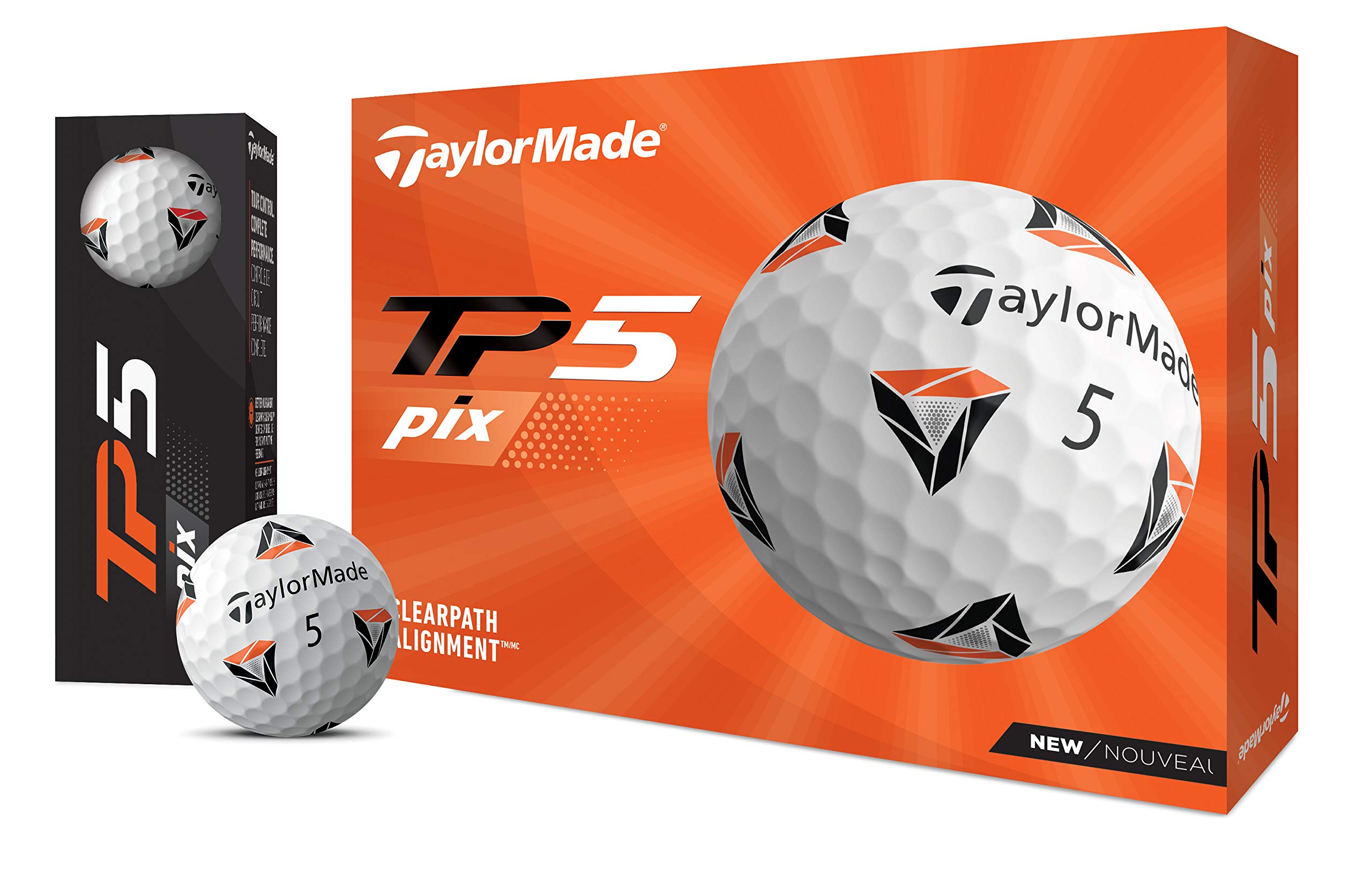 TaylorMade TM21 TP5 pix Golf Balls 12 Ball Pack White