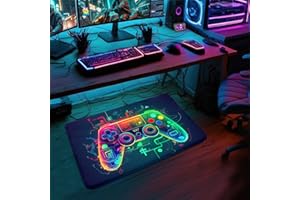 ANGELWARDROBE Gaming Rug, Gamer Rug for Boys Room, Small Game Gamepad Printed Carpets Playroom Rugs for Kids Boys Teens Game Room/Living Room Sofa Floor Polyester Mat, 2'×3'