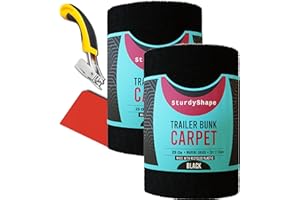 SturdyShape Thick Boat Trailer Bunk Carpet Kit 13ftx12in 25oz - Marine Grade (2, Black)