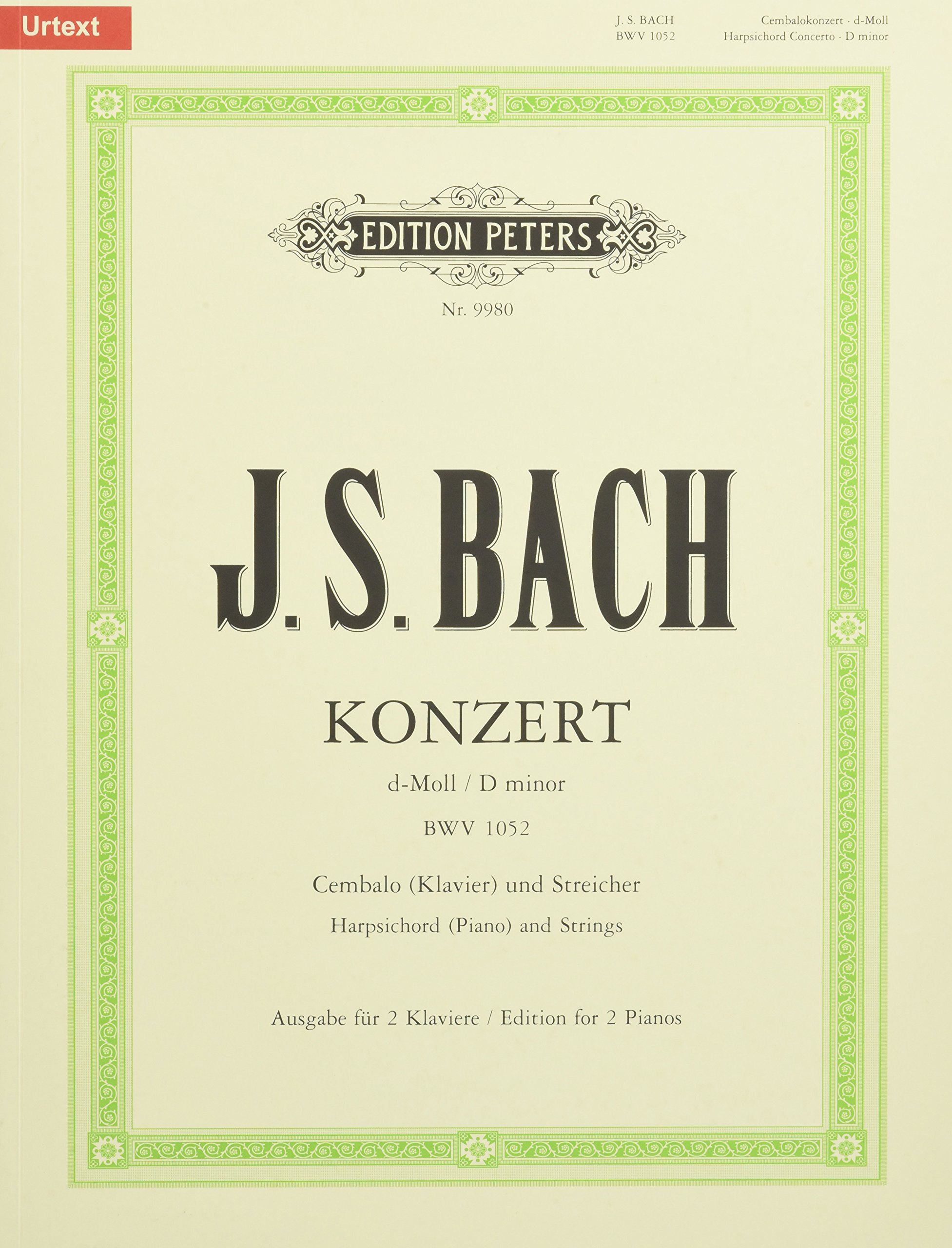 バッハ チェンバロ協奏曲 第1番 ニ短調 Bwv 1052 ペータース社 ピアノ ソロ 本 通販 Amazon