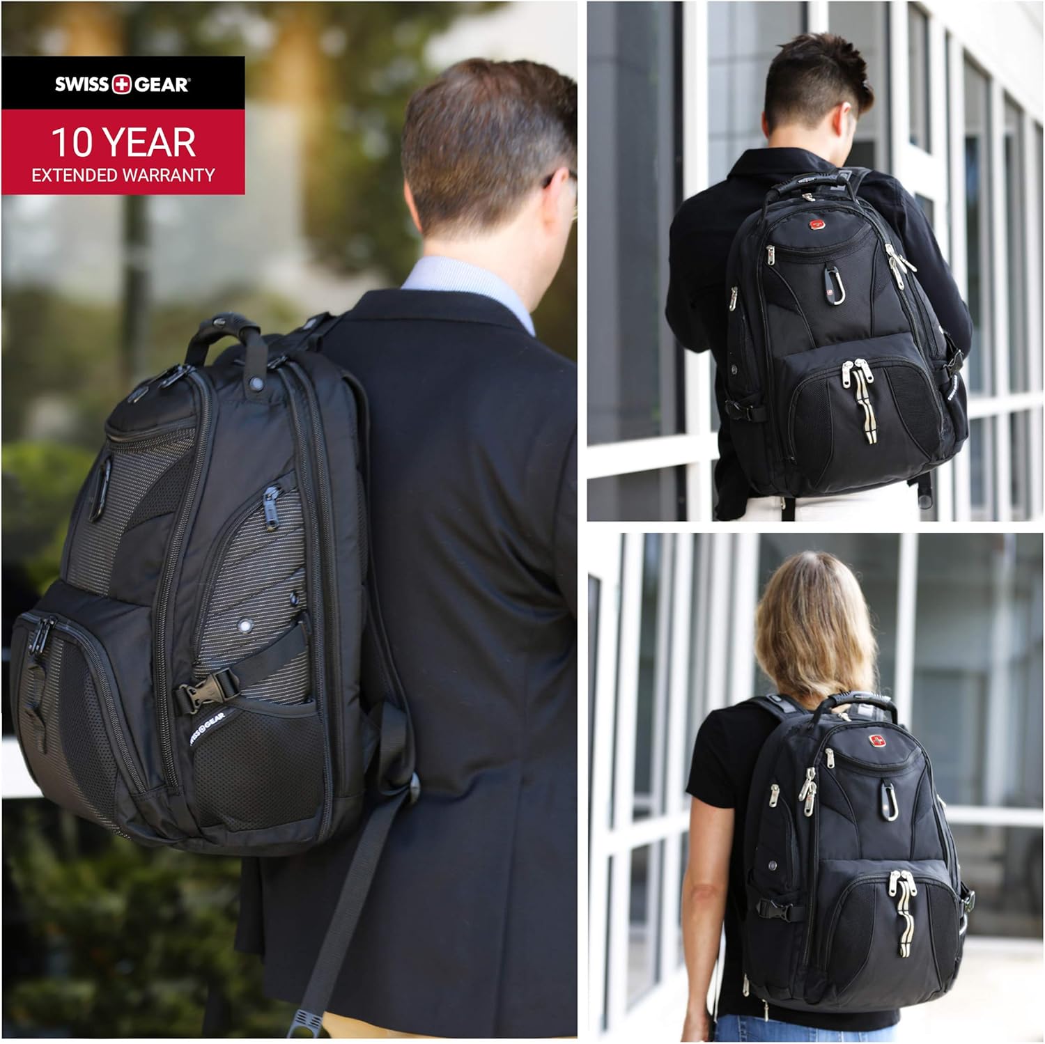 SWISSGEAR 1900 ScanSmart Laptop Backpack | Fits Most 17 Inch Laptops and Tablets | TSA Friendly Backpack | Ideal for Work, Travel, School, College, and Commuting- Black: Computers & Accessories