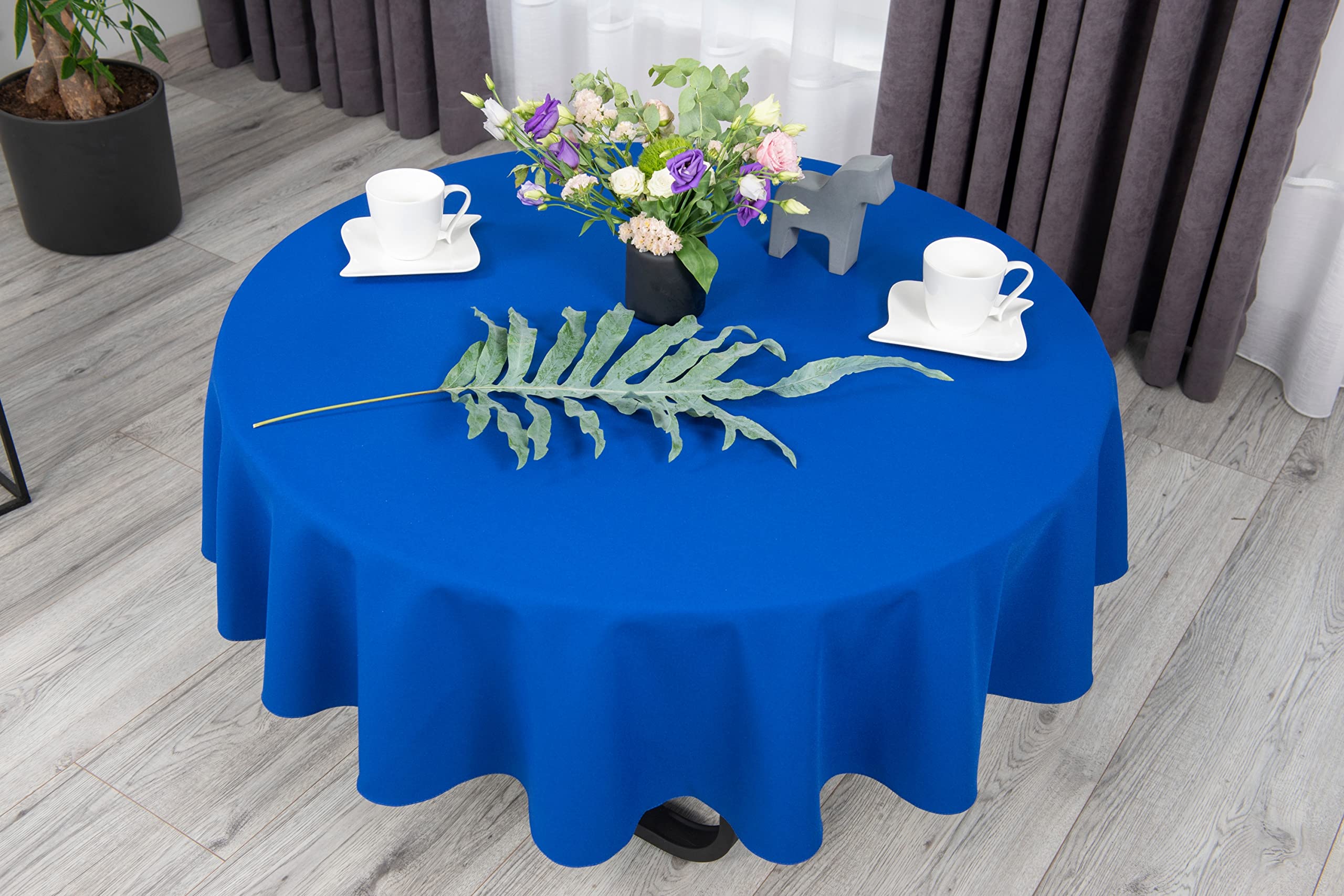 NIBLO Tablecloth Table Runner Table Linen Table Decoration Table Cloth (Cornflowers, Oval Tablecloth - 140 x 220 cm)