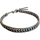 Infinityee888 Lava Bead Anklet Bracelet 10 Inches Woven Leather Handmade Men Women Anklet