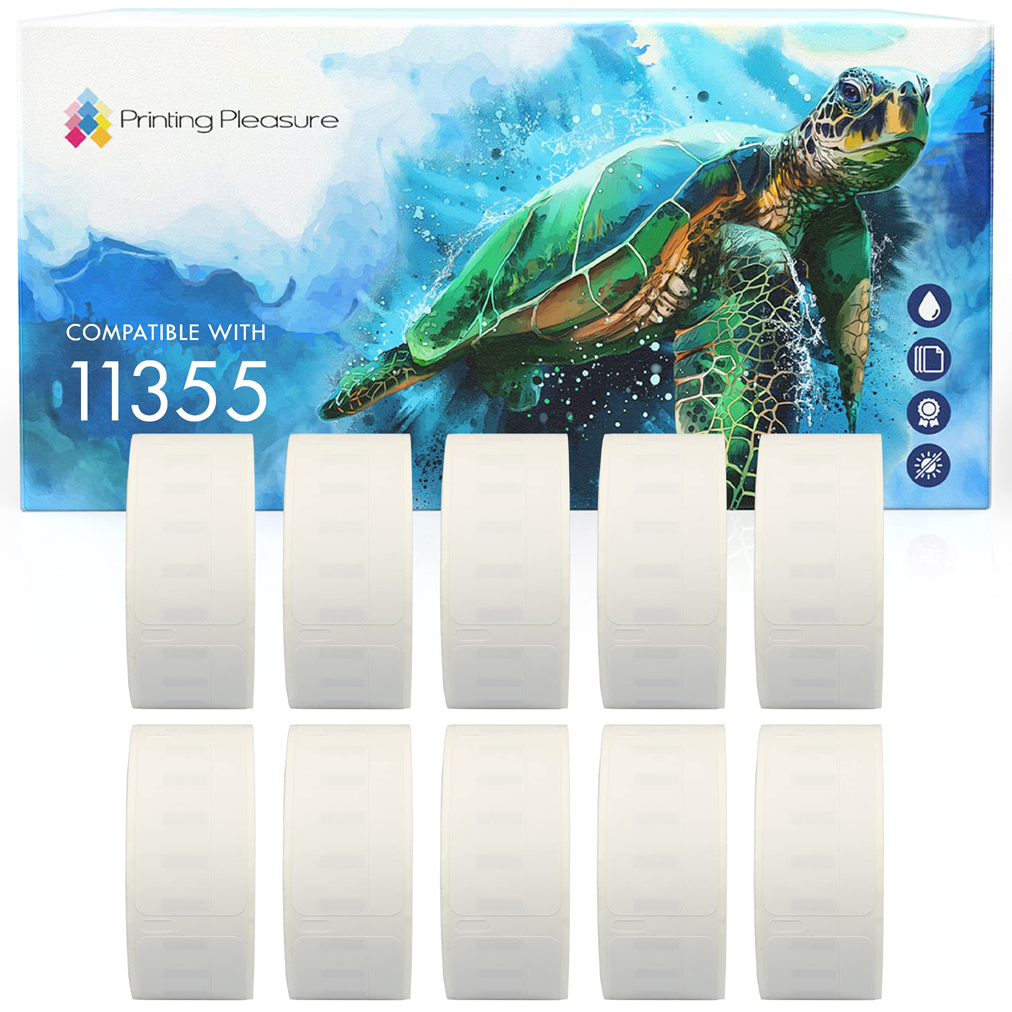 Printing Pleasure 10x Compatible with Seiko 11355 19mm x 51mm White Address Labels Rolls (500 Labels per Roll) for LabelWriter 4XL 450 400 330 320 310 Twin Turbo Duo Seiko SLP 450 440 430