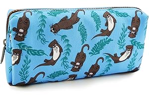 LPARKIN LPakin Cute Otter Canvas Pencil Case Canvas Pen Bag Pouch Gadget Stationary Case Makeup Cosmetic Bag Kawaii Box