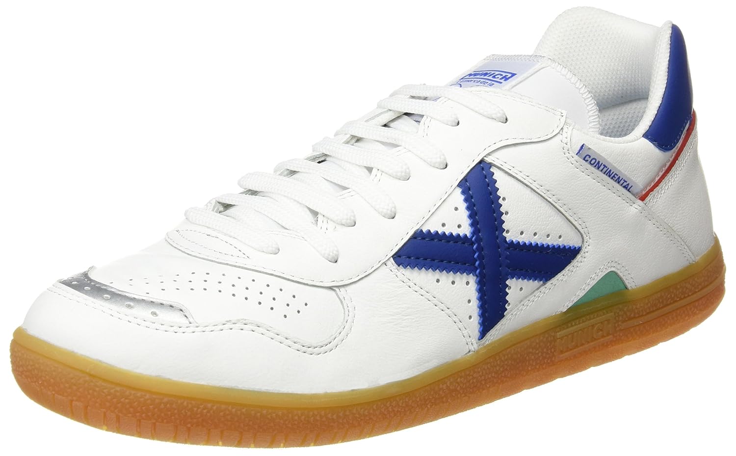 Amazon.com | MUNICH - Continental - Indoor Soccer/Futsal Shoe - White/Blue | Athletic