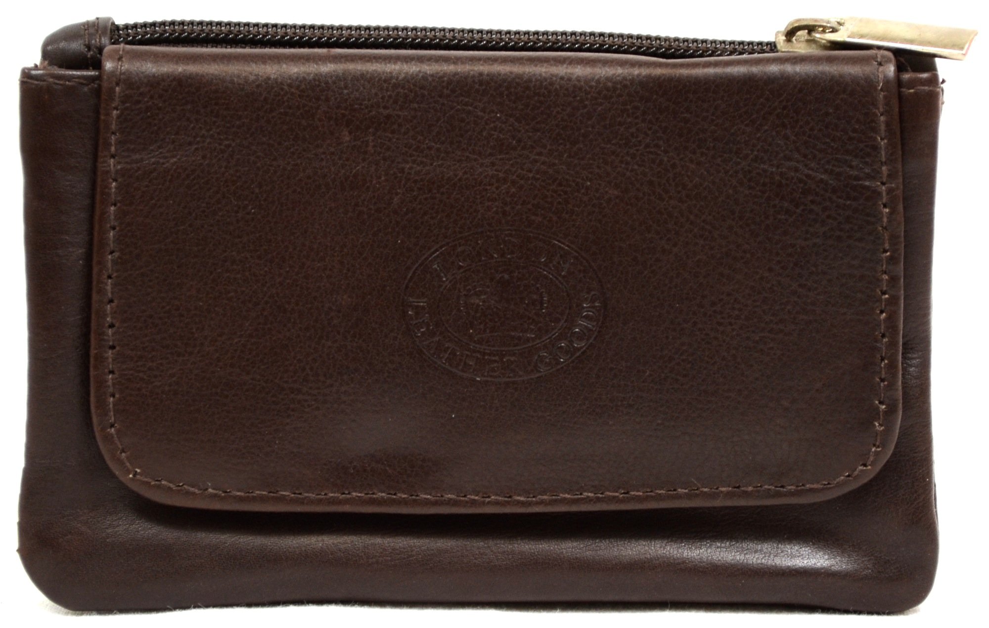 Ladies/Womens Small/Handy Soft Leather Coin/Money Holder/Purse - Dark Brown