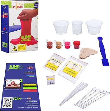 Yucky Science Slime Madness Kit. Make 5 Types of Slime with Borax for 6 Years and Above.
