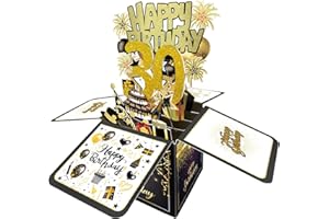 30th Birthday Card, 30th Birthday Decorations for Women Men, Happy Birthday 3D Cards for 30 Year Old Her Him, Birthday Gift B