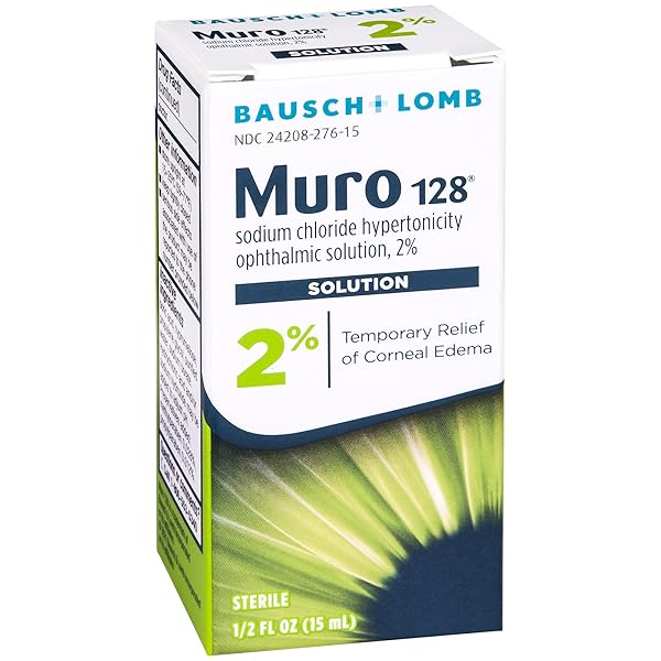 MURO 128 EYE DROPS, TEMPORARY RELIEF OF CORNEAL EDEMA, EYE CARE, SODIUM CHLORIDE HYPERTONICITY OPHTHALMIC SOLUTION 2% , 0.5 FL OZ