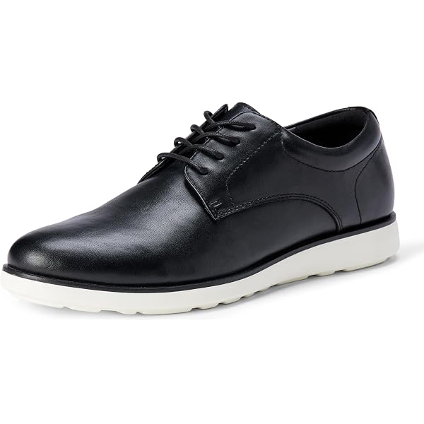 Men\'s Black Lace-Up Derby Shoes with Padded Collar Amazon.com | Men main image 2
