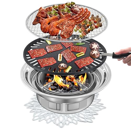Panghuhu88 Korean BBQ Grill,Portable Household Charcoal Barbecue